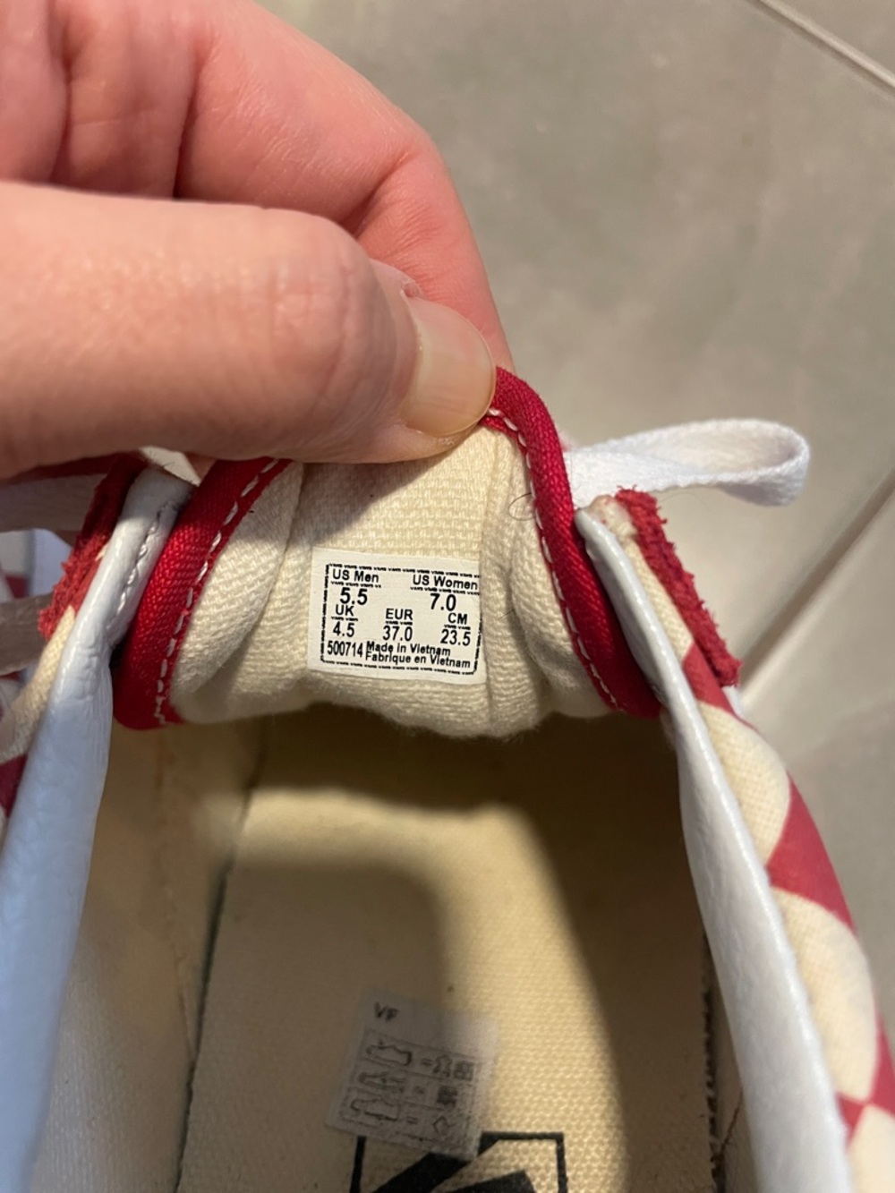 Vans Old Skool Red Checkerboard Sneakers - Picture 6 of 6